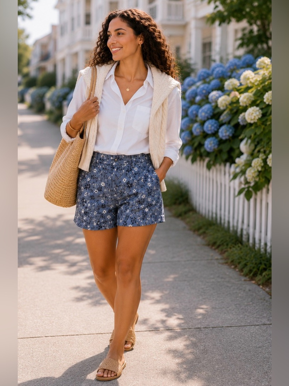 ☀️GAP Blue Coastal Botanical Floral Shorts | 00P